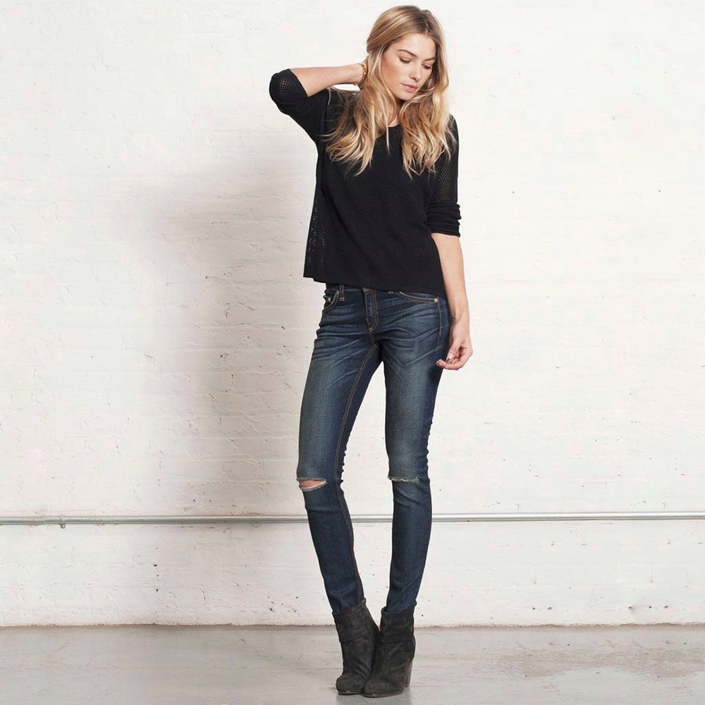 Rag & Bone Ripped Skinny Hampstead Jeans